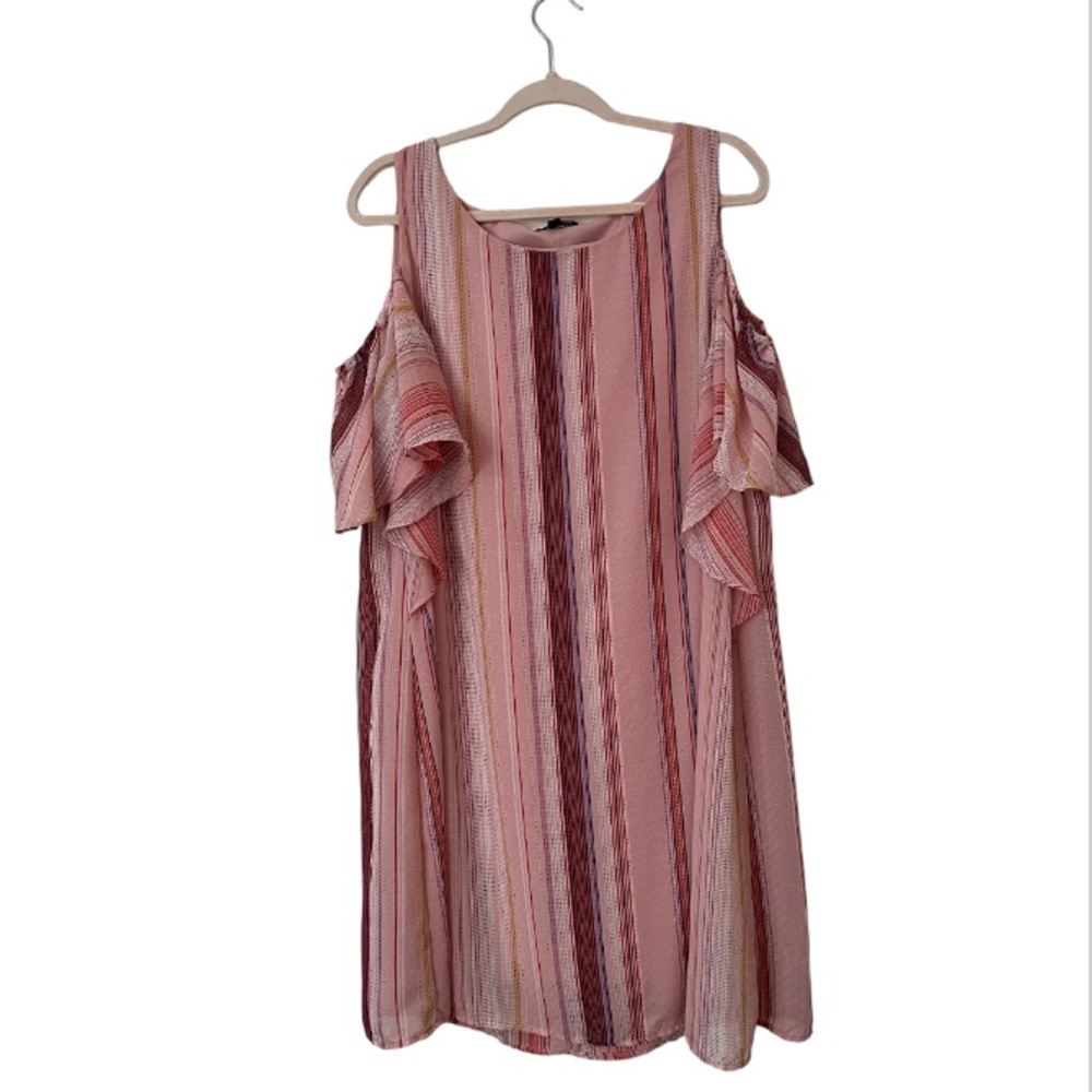 AS U WISH Multicolor Pink Striped Dress Size 2X